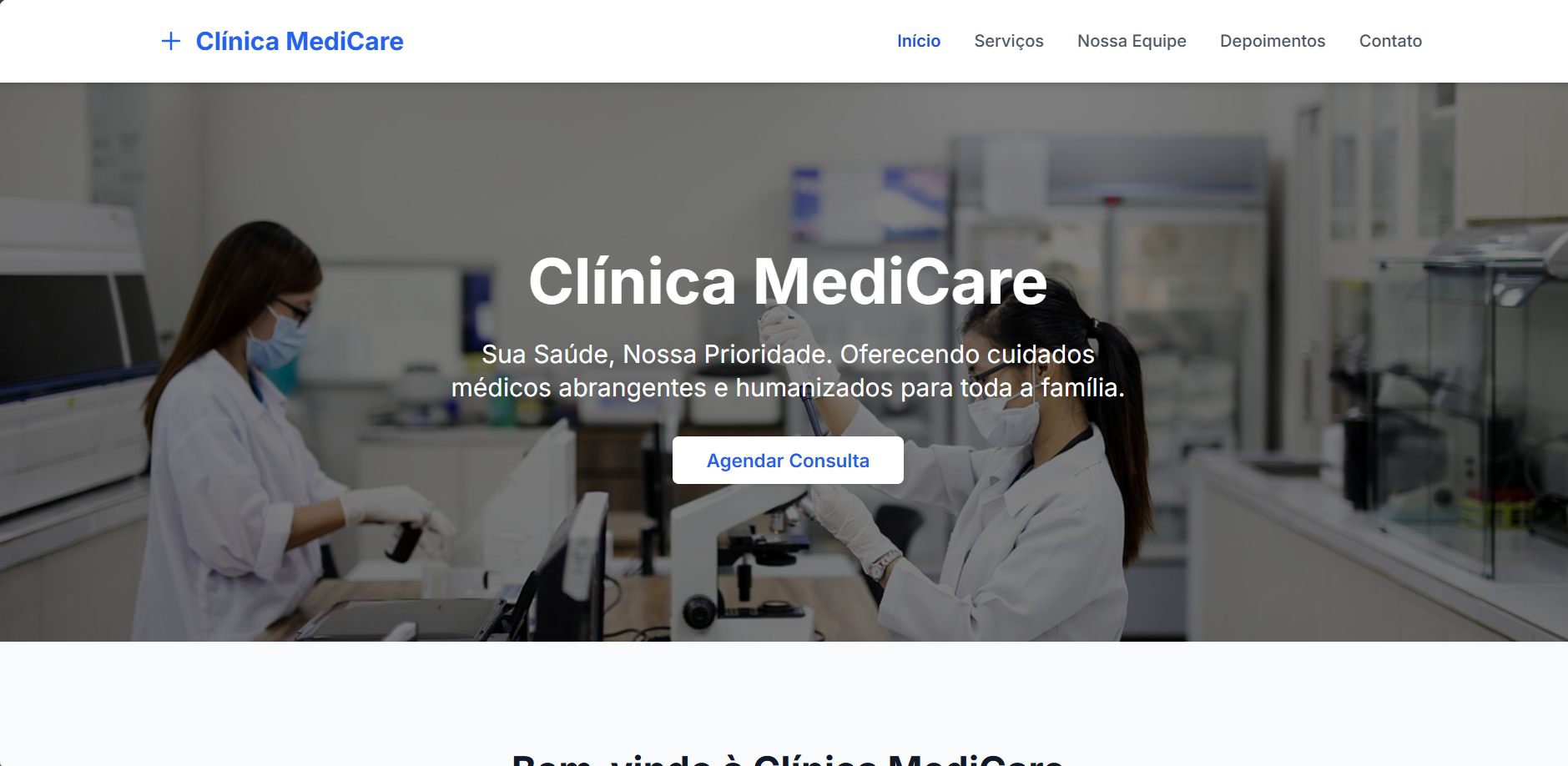 Projeto de site institucional para clínica médica