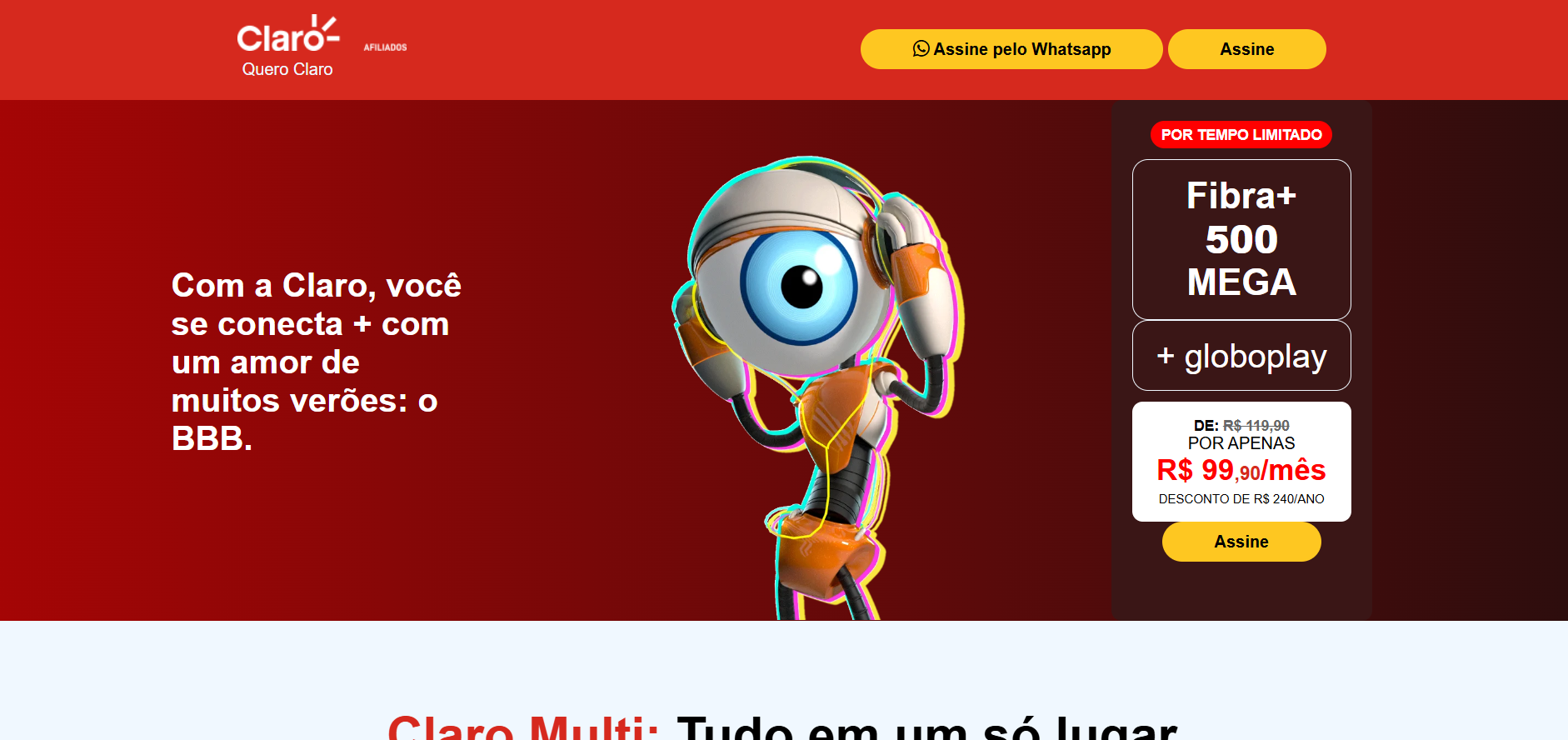Projeto de site de vendas para afiliado Claro